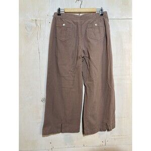Indigenous One Weave Brown Pants Boho Womens Sz L Organic Cotton Wide Leg Crop
